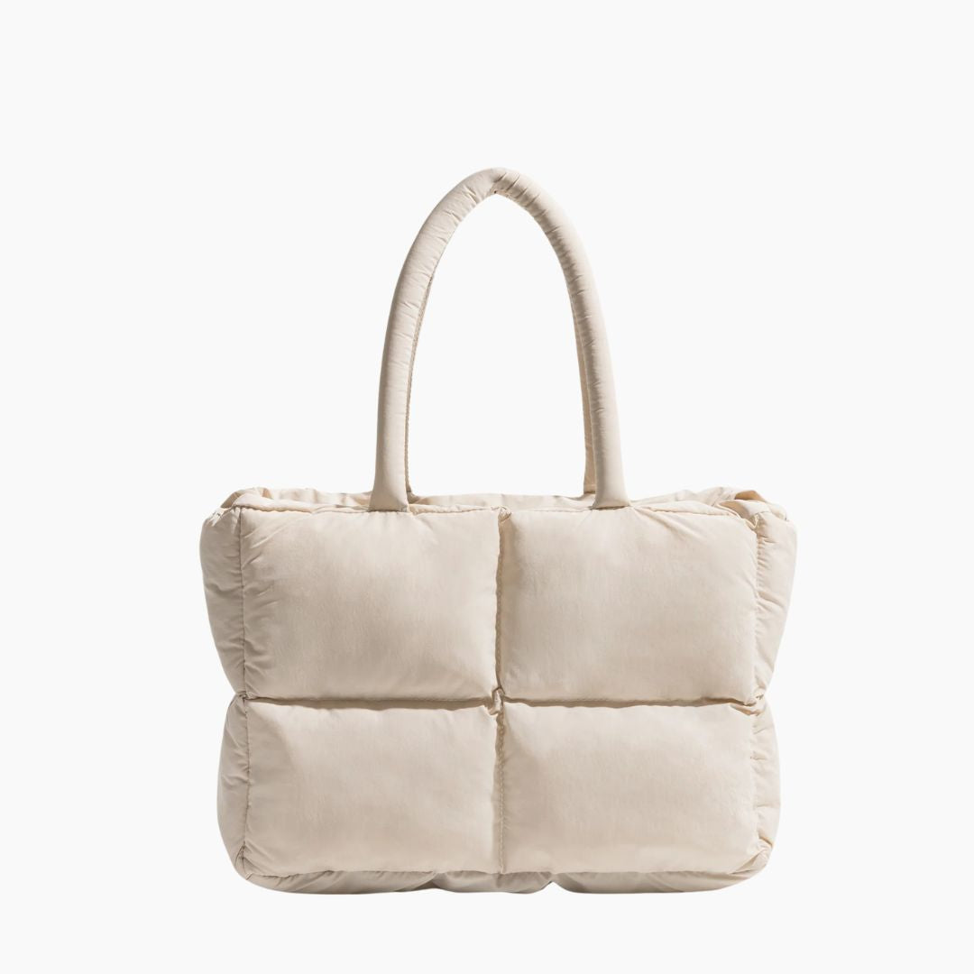 Puffer shoulder bag for ladies - Stylish and spacious shoulder bag-nimoda20241227-Calm Wears-Cream white-Calm Wears