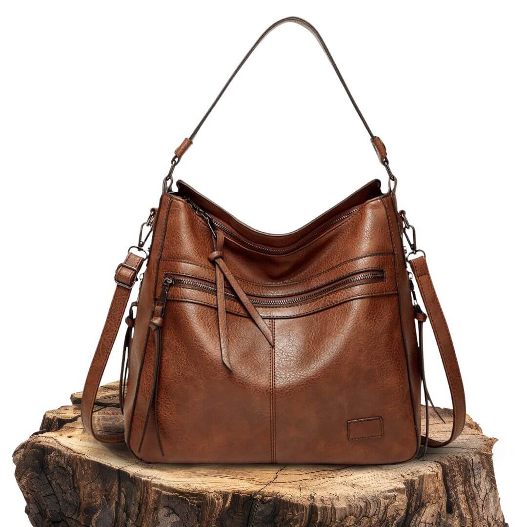 Elegant Zipper Bag - Shoulder Bag-Calm Wears-Braun-Calm Wears