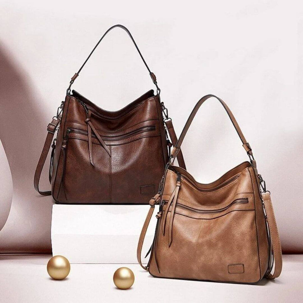 Elegant Zipper Bag - Shoulder Bag-Calm Wears-Braun-Calm Wears