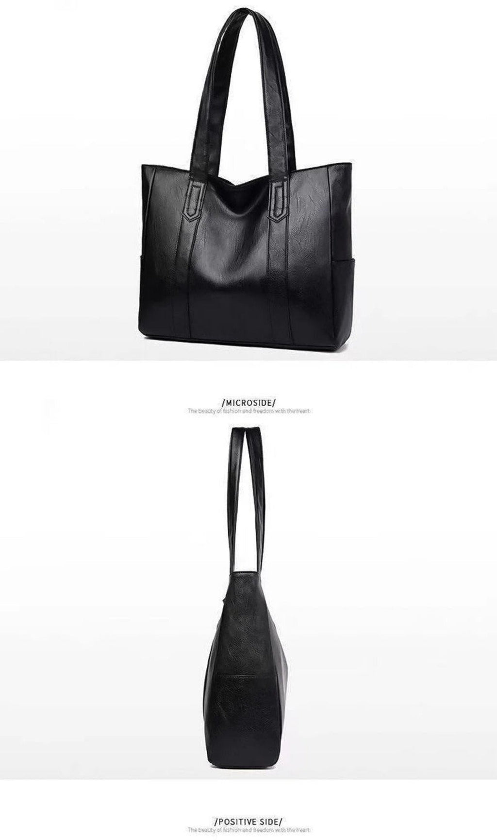 Leather Shoulder Bag Large Capacity Classic Vintage Style Elegant Tote Bag for Everyday