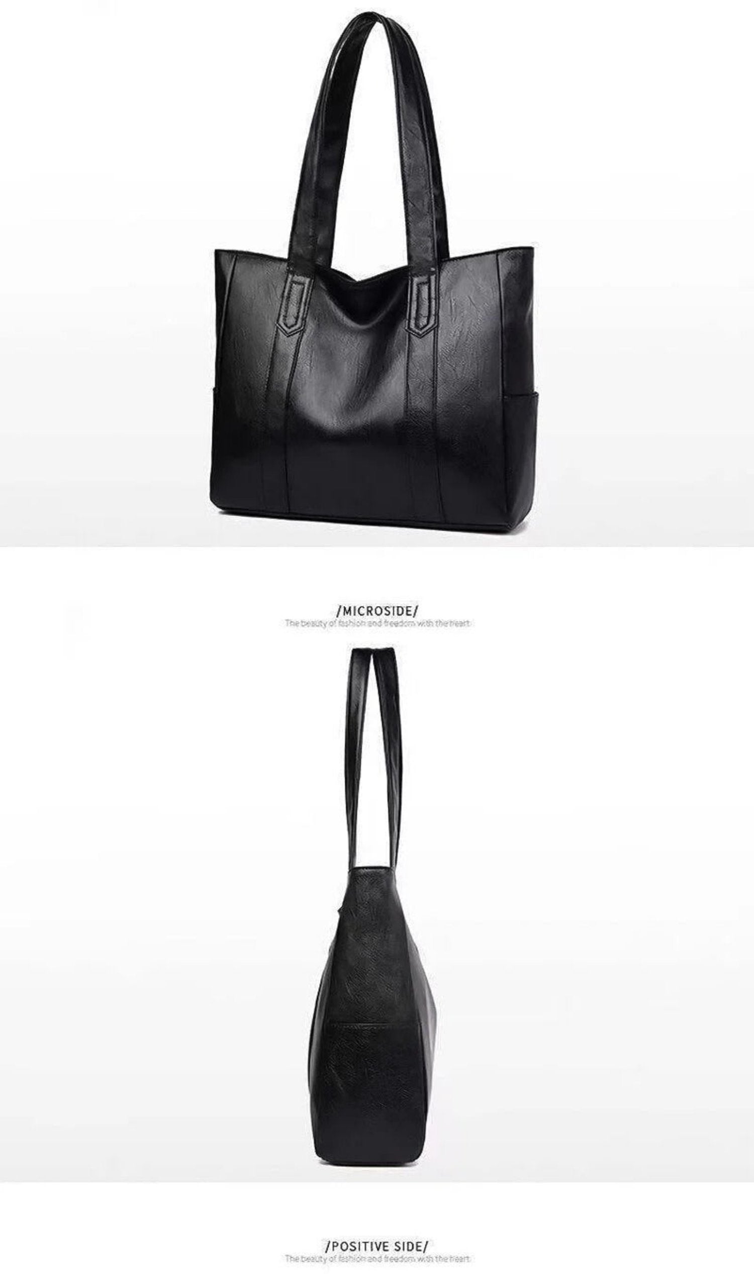 Leather Shoulder Bag Large Capacity Classic Vintage Style Elegant Tote Bag for Everyday