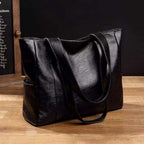 Leather Shoulder Bag Large Capacity Classic Vintage Style Elegant Tote Bag for Everyday