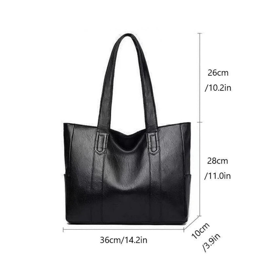 Leather Shoulder Bag Large Capacity Classic Vintage Style Elegant Tote Bag for Everyday