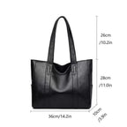 Leather Shoulder Bag Large Capacity Classic Vintage Style Elegant Tote Bag for Everyday