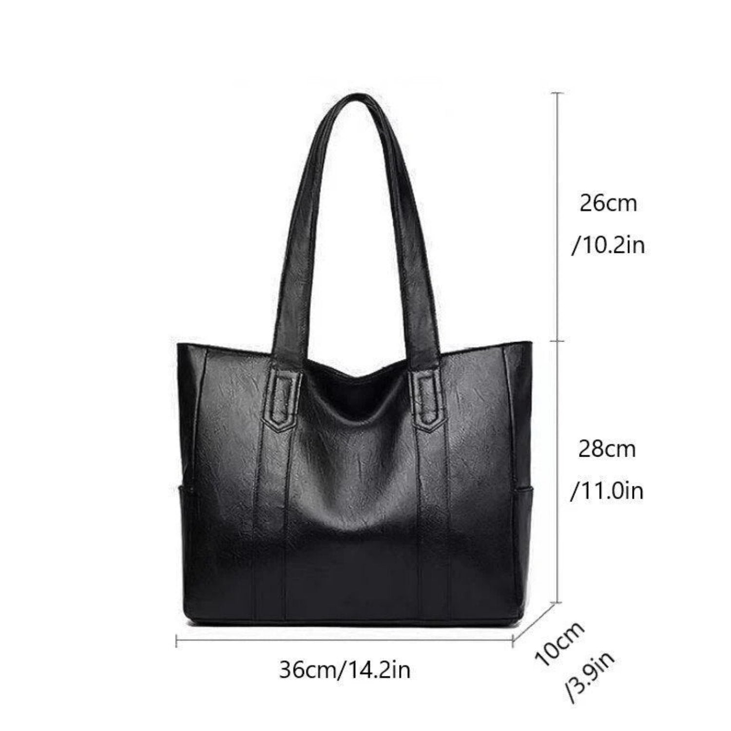 Leather Shoulder Bag Large Capacity Classic Vintage Style Elegant Tote Bag for Everyday