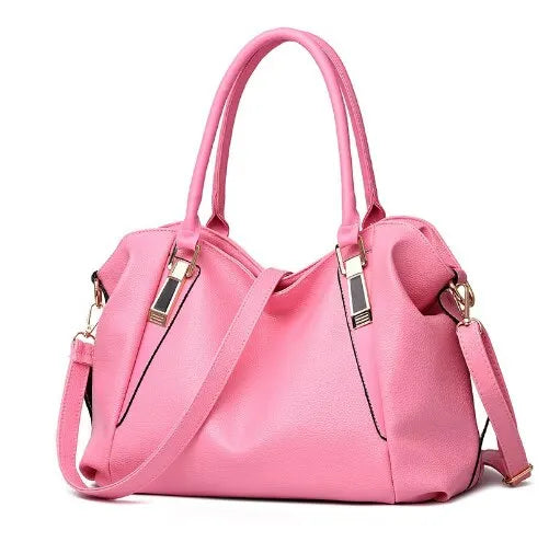 Solid color tote shoulder bag for women-trendvilla20240423-Calm Wears-Rosa-Calm Wears