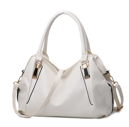 Solid color tote shoulder bag for women