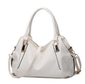 Solid color tote shoulder bag for women