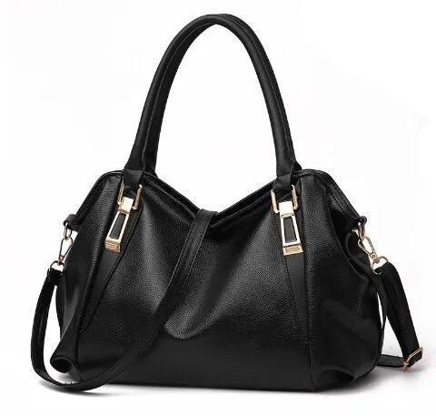Solid color tote shoulder bag for women-trendvilla20240423-Calm Wears-Black-Calm Wears
