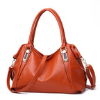 Solid color tote shoulder bag for women