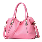 Solid color tote shoulder bag for women