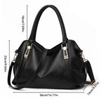 Solid color tote shoulder bag for women