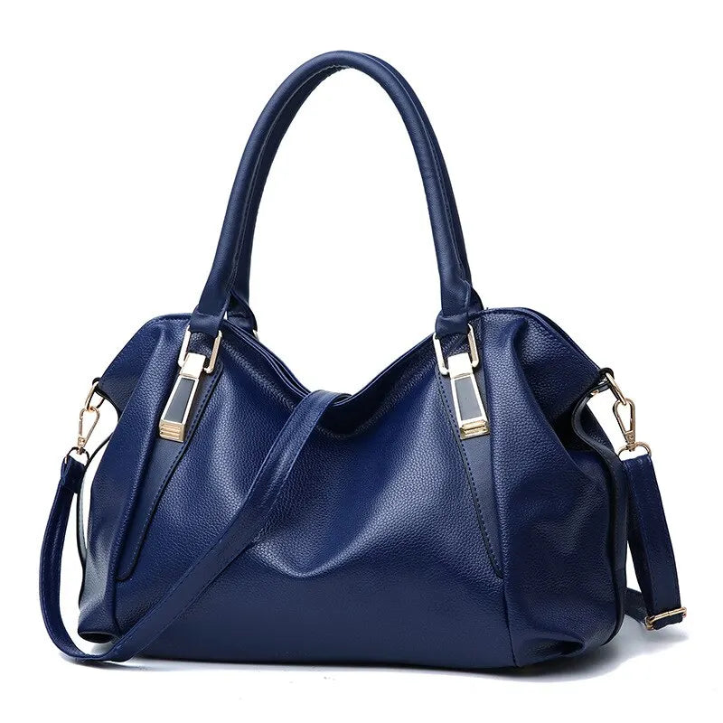 Solid color tote shoulder bag for women