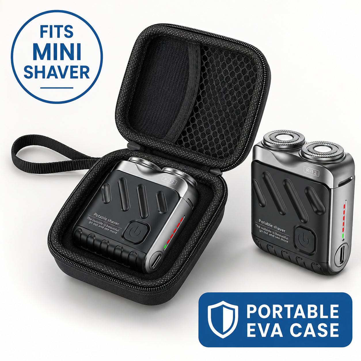 Compact Hard-Shell EVA Protective Travel Case For Mini Shaver