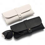 Folding premium soft leather sunglasses roll pouch