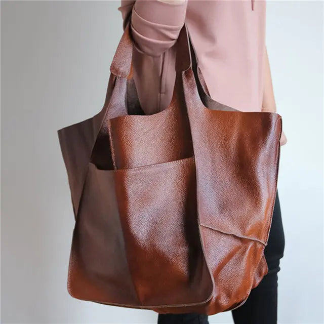 Essential Versatility by Clare - Urban Leather Tote Bag-clare bags20260419-Calm Wears-Braun-Calm Wears