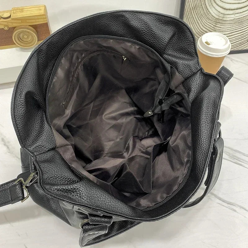 Leather Hobo Shoulder Bag for Women