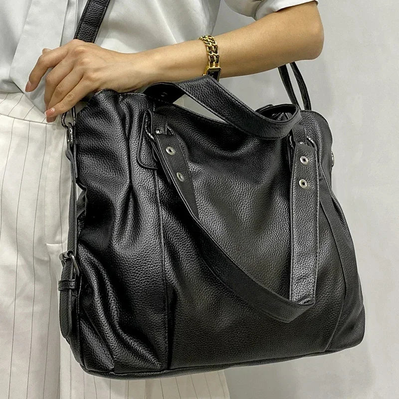 Leather Hobo Shoulder Bag for Women