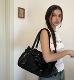 Street Style Tote Bag Underarm Single Shoulder Yoga Commute Large Capacity Fitness Crossbody Bag Sweet Cool Trendy-dione couture20260420-Calm Wears-Black-Calm Wears