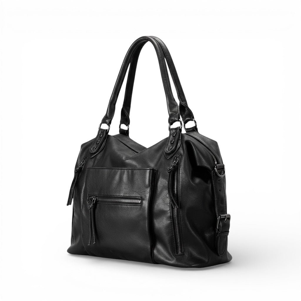 multipocket shoulder bag fashion retro commuter underarm motorcycle bag brand design women crossbody bag large travel bag-dione couture20260420-Calm Wears-Black-Calm Wears