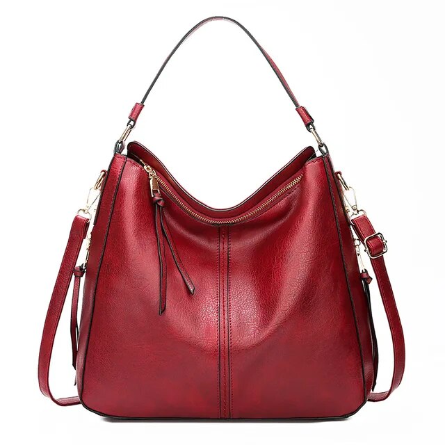 Vintage-inspired leather hobo bag