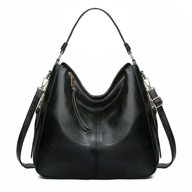 Vintage-inspired leather hobo bag