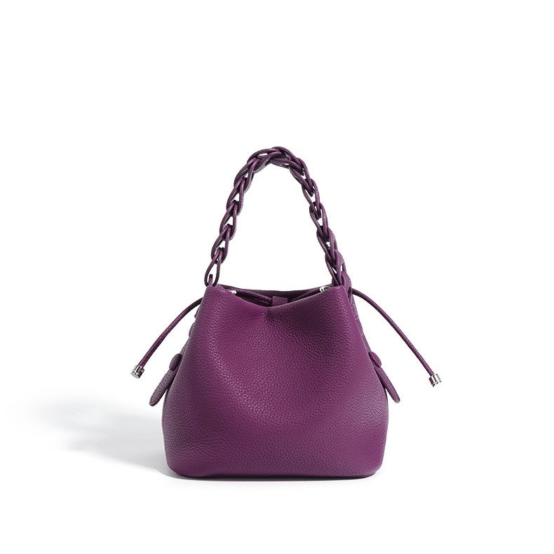 Women's Mini Bucket Bag with Braided Top Handle-mayfair ellis20260422-Calm Wears-Lilac-Calm Wears