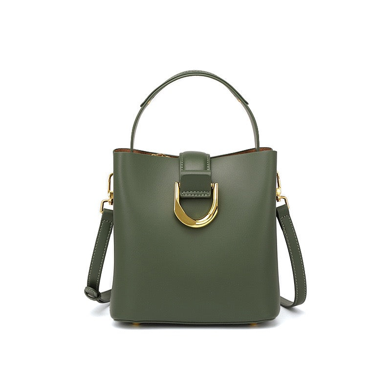 Bucket Bag with Gold D Ring and Crossbody Strap-mayfair ellis20260422-Calm Wears-Mustard green-Calm Wears