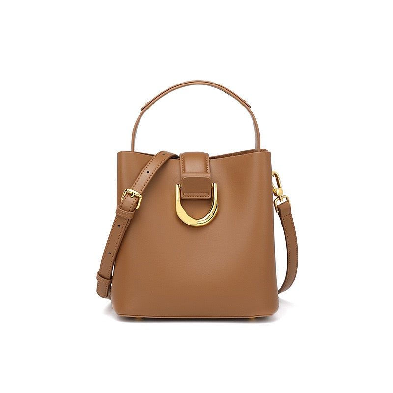Bucket Bag with Gold D Ring and Crossbody Strap-mayfair ellis20260422-Calm Wears-Braun-Calm Wears