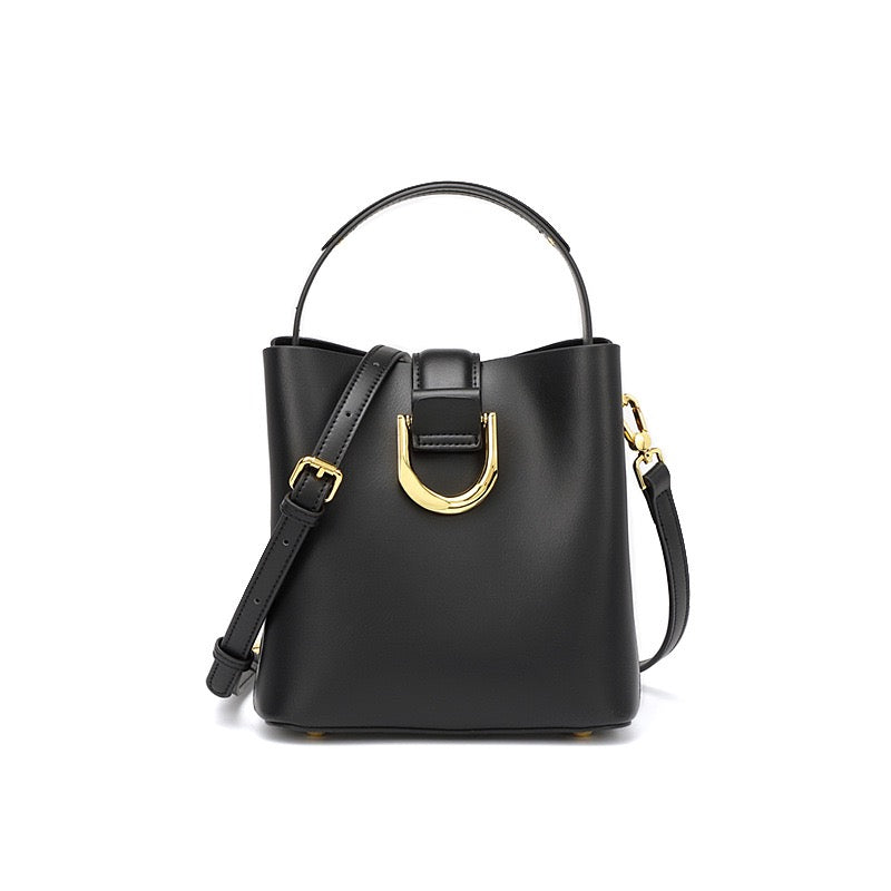 Bucket Bag with Gold D Ring and Crossbody Strap-mayfair ellis20260422-Calm Wears-Black-Calm Wears
