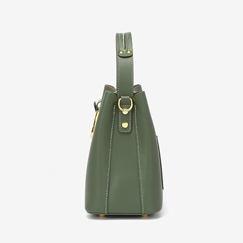 Bucket Bag with Gold D Ring and Crossbody Strap-mayfair ellis20260422-Calm Wears-Mustard green-Calm Wears
