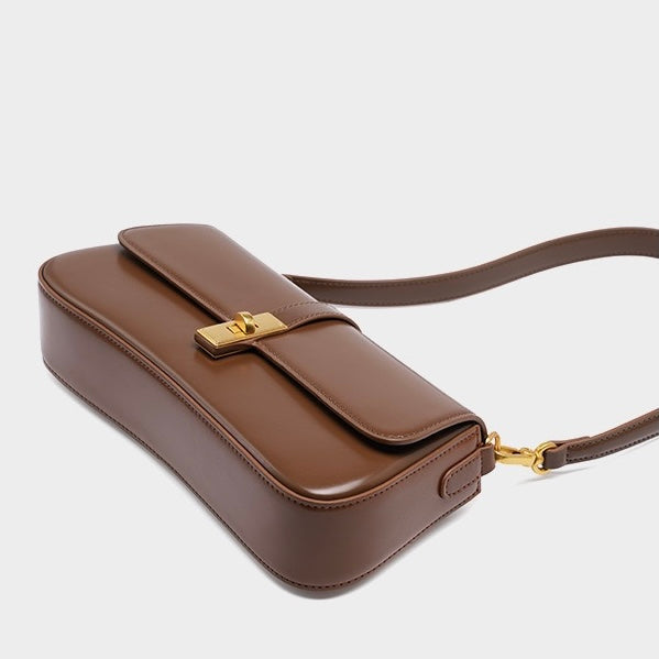 Ladies Baguette Bag with gold twist closure-mayfair ellis20260422-Calm Wears-Braun-Calm Wears