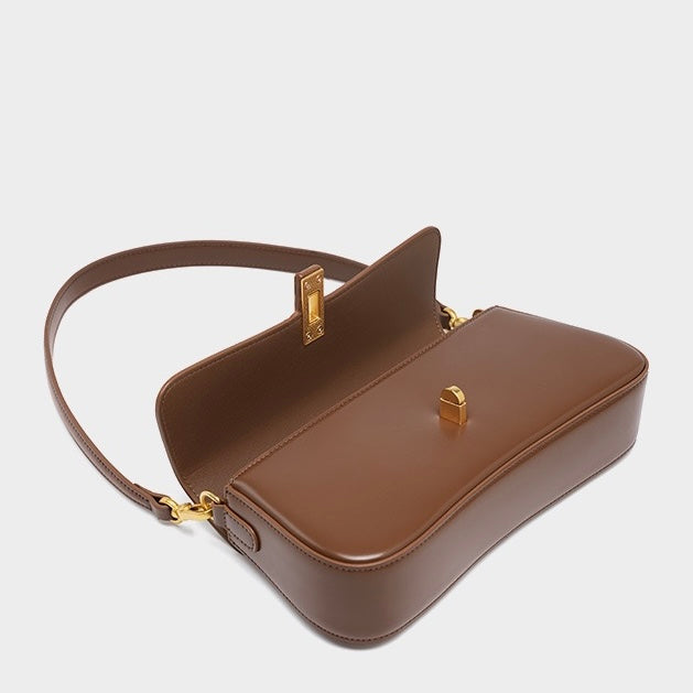 Ladies Baguette Bag with gold twist closure-mayfair ellis20260422-Calm Wears-Braun-Calm Wears