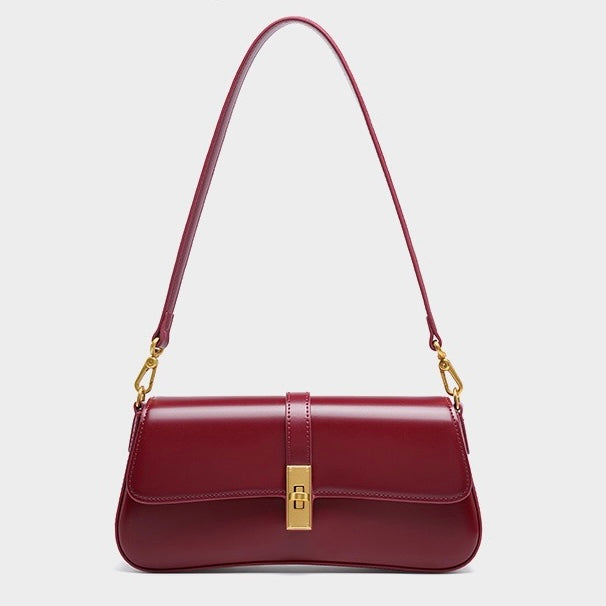 Ladies Baguette Bag with gold twist closure-mayfair ellis20260422-Calm Wears-Braun-Calm Wears