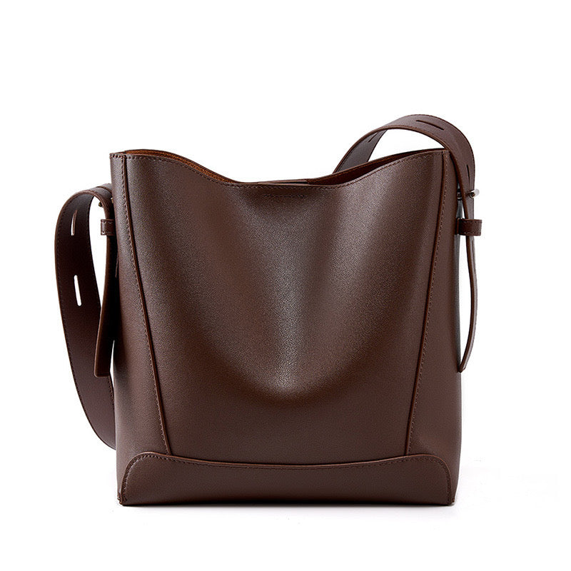 Women's Bucket Bag, Shoulder Bag with Inner Zipper Pocket-mayfair ellis20260422-Calm Wears-Coffee-Calm Wears