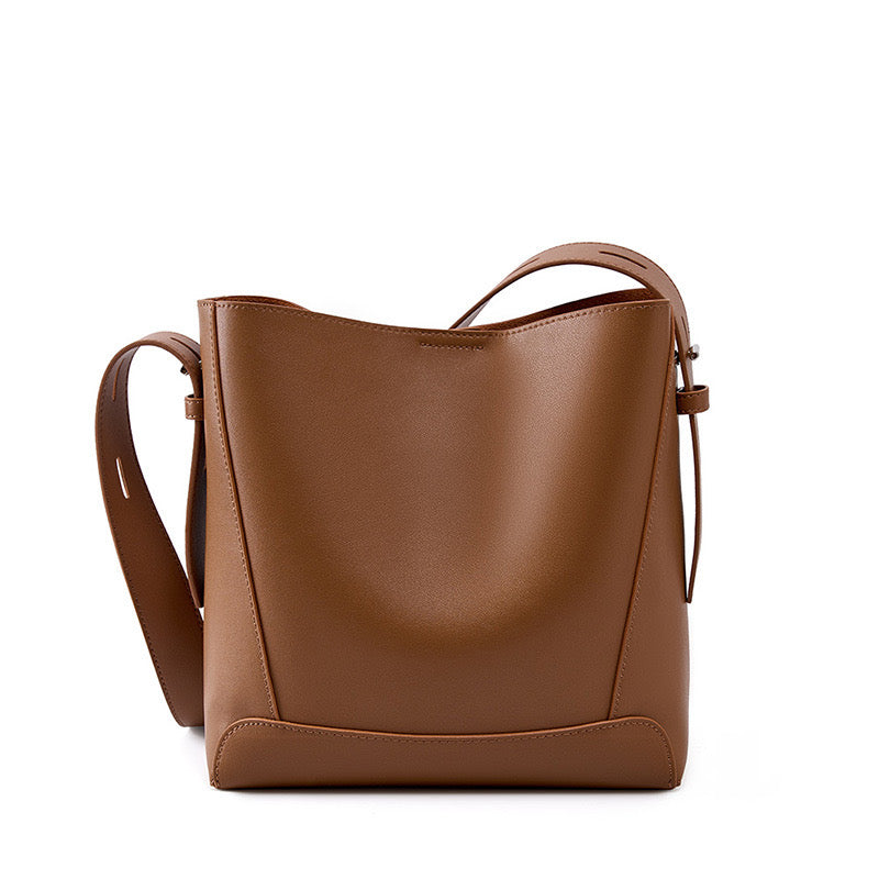 Women's Bucket Bag, Shoulder Bag with Inner Zipper Pocket-mayfair ellis20260422-Calm Wears-Braun-Calm Wears