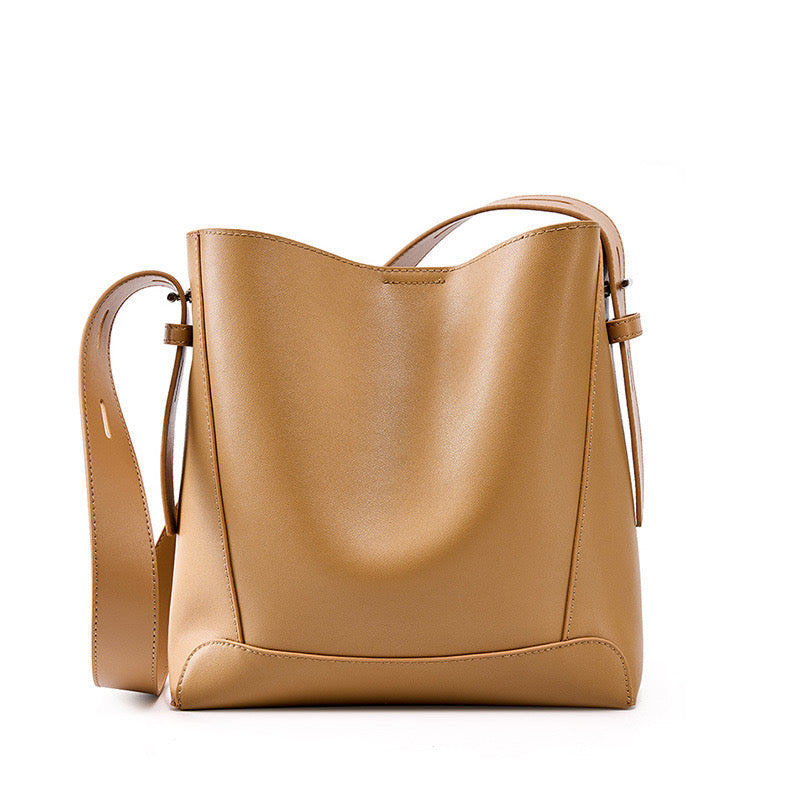 Women's Bucket Bag, Shoulder Bag with Inner Zipper Pocket-mayfair ellis20260422-Calm Wears-Khaki-Calm Wears