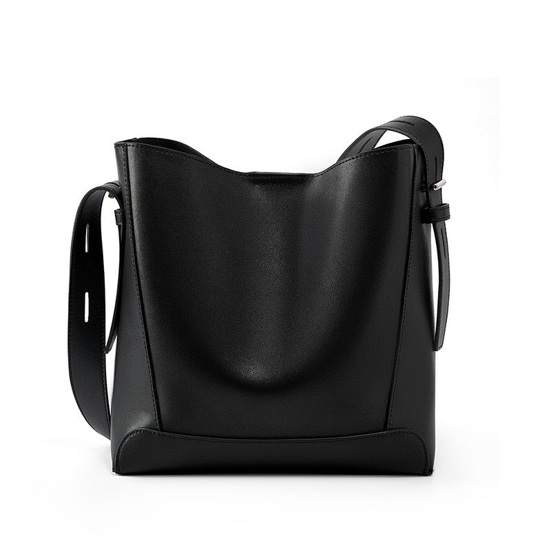 Women's Bucket Bag, Shoulder Bag with Inner Zipper Pocket-mayfair ellis20260422-Calm Wears-Black-Calm Wears