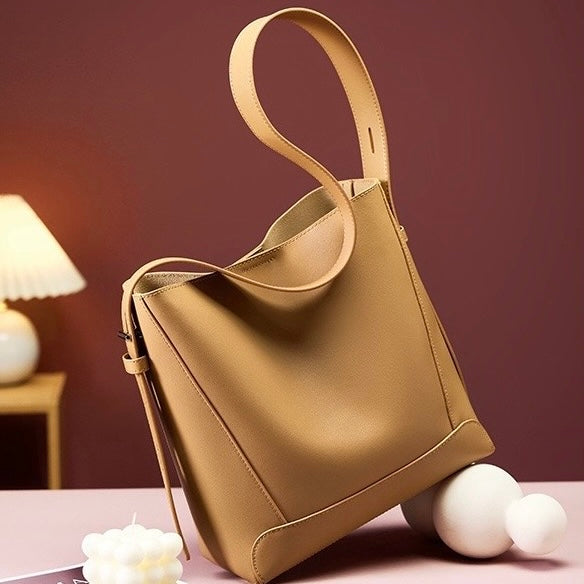Women's Bucket Bag, Shoulder Bag with Inner Zipper Pocket-mayfair ellis20260422-Calm Wears-Braun-Calm Wears