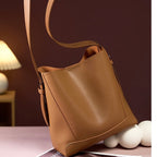 Women's Bucket Bag, Shoulder Bag with Inner Zipper Pocket-mayfair ellis20260422-Calm Wears-Braun-Calm Wears