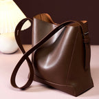 Women's Bucket Bag, Shoulder Bag with Inner Zipper Pocket-mayfair ellis20260422-Calm Wears-Braun-Calm Wears