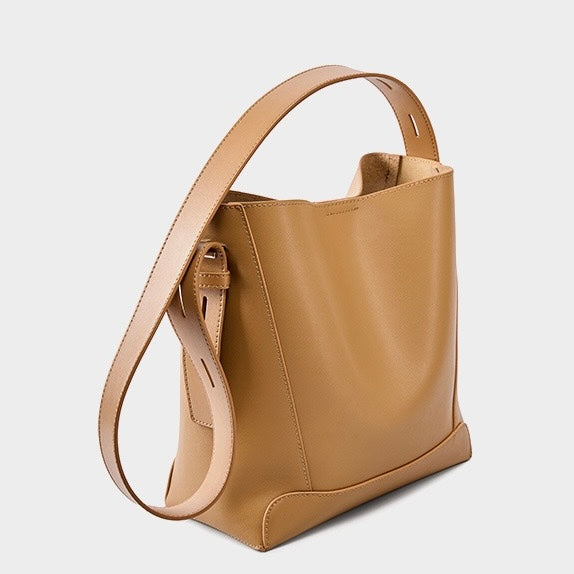 Women's Bucket Bag, Shoulder Bag with Inner Zipper Pocket-mayfair ellis20260422-Calm Wears-Braun-Calm Wears
