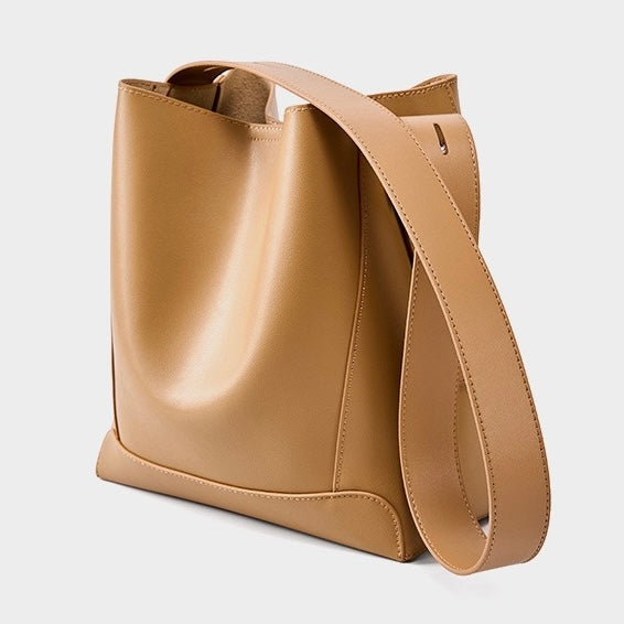 Women's Bucket Bag, Shoulder Bag with Inner Zipper Pocket-mayfair ellis20260422-Calm Wears-Braun-Calm Wears