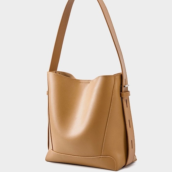 Women's Bucket Bag, Shoulder Bag with Inner Zipper Pocket-mayfair ellis20260422-Calm Wears-Braun-Calm Wears