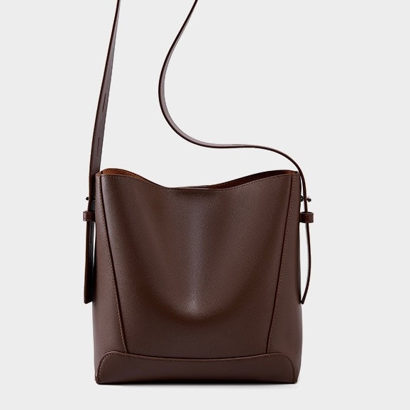 Women's Bucket Bag, Shoulder Bag with Inner Zipper Pocket-mayfair ellis20260422-Calm Wears-Braun-Calm Wears