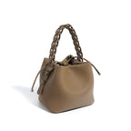 Women's Mini Bucket Bag with Braided Top Handle