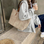 Large vegan leather tote bag, work shoulder bag-mayfair ellis20260422-Calm Wears-Beige-Calm Wears