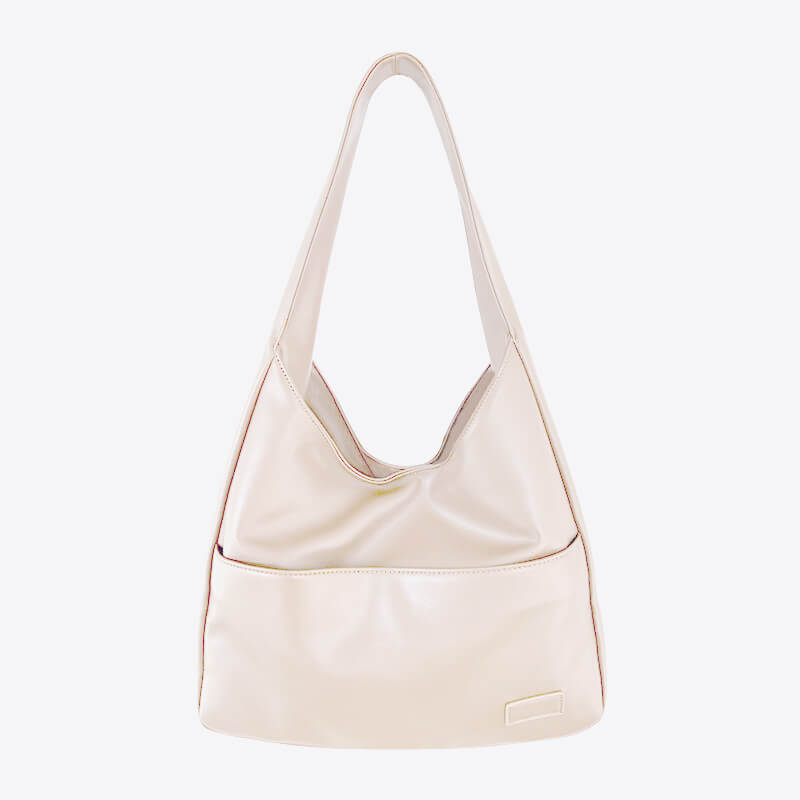 Hobo crossbody bag made of synthetic leather courier bag-concept frankfurt20240807-Calm Wears-White-Calm Wears