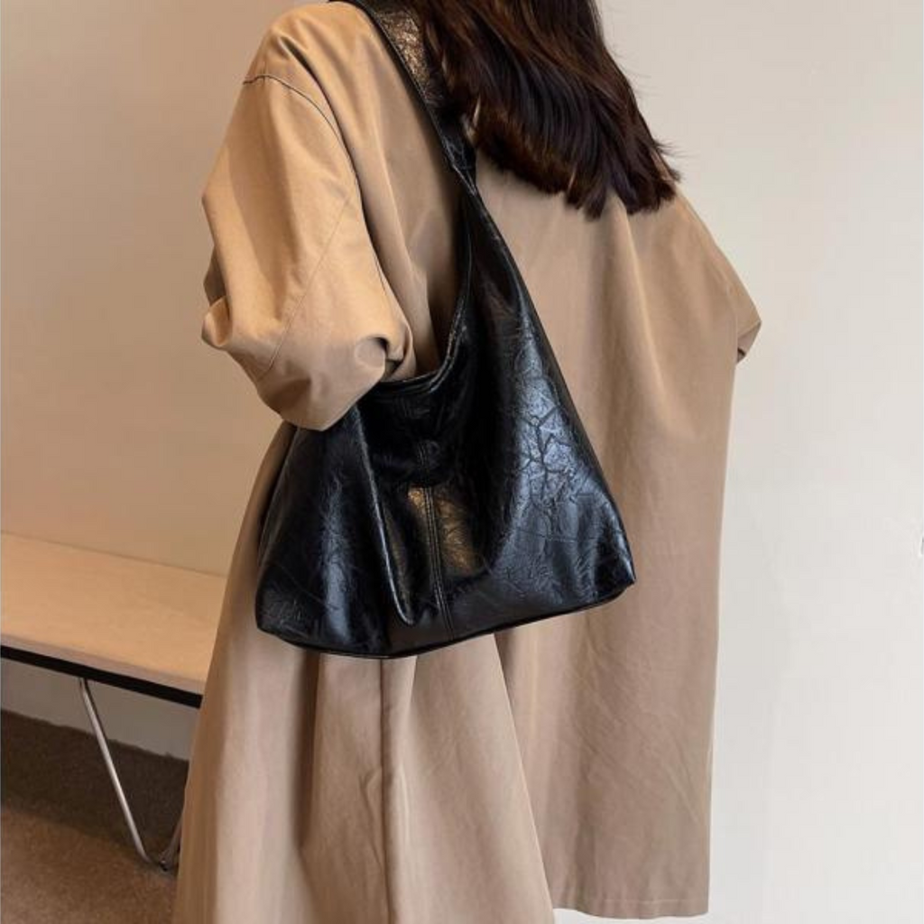 Large Faux Leather Shoulder Bag Women's Handbag