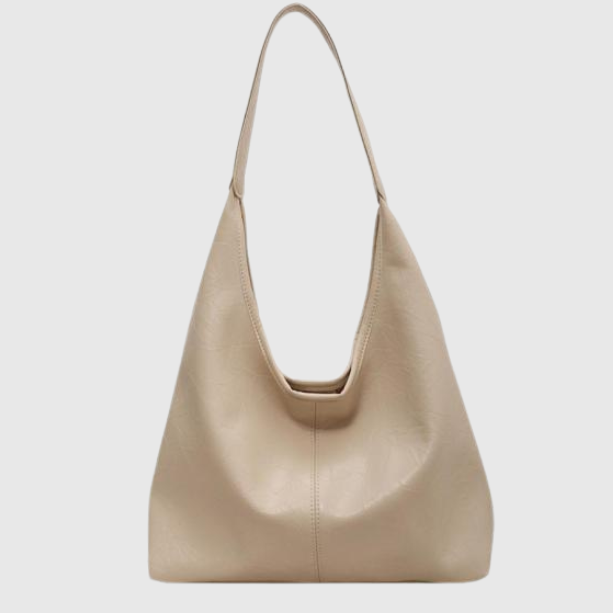 Large Faux Leather Shoulder Bag Women's Handbag-leyna moda20250218-Calm Wears-Cream-Calm Wears